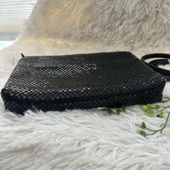 Whiting & Davis Vintge Sparkly Black Metal Mesh Zip‎ Clutch Shoulder Evening Bag - Picture 3 of 10